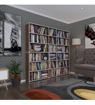 Kenzlife kitaplık süper ga 180*200*19 cvz 6 katlı 3 bölme çift bölme opsiyonlu ofis mutfak banyo dolabı arkalıksız