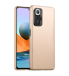 Microsonic Matte Silicone Xiaomi Redmi Note 10 Pro Kılıf Gold