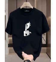 Kadın T-Shirt Bisiklet Yaka Kısa kol Baskılı Tişört - Siyah