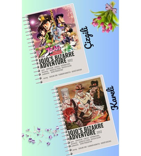 Jojo bizarre adventure defter seti 2 adet A4 boyutu 21*30 çizgili + kareli 60 syf