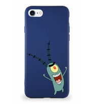 Apple iPhone 7 Soft Premier Kapak Plankton Tasarımlı Silikon Kılıf - Lacivert (Şeffaf)