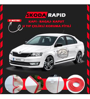 Skoda Rapid Oto Araç Kapı Koruma Fitili 5metre Parlak Kırmızı Renk