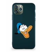 Apple iPhone 11 Pro Soft Premier Kapak Donald Duck-E Tasarımlı Silikon Kılıf - Yeşil (Şeffaf)