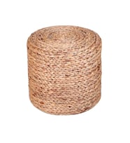 Dekoratif Yuvarlak Naturel Hasır Puf 40x40cm (KAHVE)