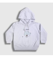 Presmono Unisex Çocuk Beyaz Captain Seagull Martı Kapüşonlu Sweatshirt 290312tt