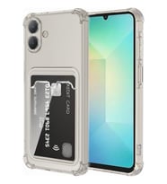 Teknomoda Samsung Galaxy A07 Kılıf Kartlıklı Anti Şok Korumalı Şeffaf Silikon Füme Koyu Şeffaf