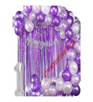 1 Yaş Mor Renkli Doğum Günü Balon Seti