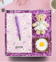Kişiye Özel Defter Kalem Mum Ayıcık Anahtarlık Hediye Seti