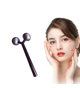 Metal Yüz Masaj Aleti Face Yoga Guasha 3D Roller Graston Aparatı Siyah Renk