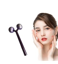 Metal Yüz Masaj Aleti Face Yoga Guasha 3D Roller Graston Aparatı Siyah Renk