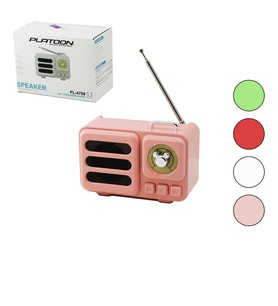 WİRELESS HOPARLÖR - SPEAKER - RADYO IŞIKLI USB ŞARJLI RENKLİ KASA - BRONZ ÇERÇEVE USB - DC 5V - TF (5668)