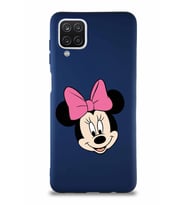 Samsung Galaxy A12 Soft Premier Kapak Minnie Mouse-C Tasarımlı Silikon Kılıf - Lacivert (Şeffaf)