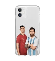 Iphone 11 Uyumlu Cristiano Ronaldo & Lionel Messi Tasarımlı Şeffaf Telefon Kılıfı