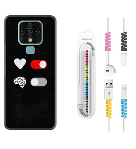 Tecno Camon 16 18P Pova 3 Pova Neo Kılıf Kablo Koruma Spiral Silikon Love Brain 1722