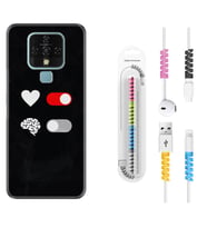 Tecno Camon 16 18P Pova 3 Pova Neo Kılıf Kablo Koruma Spiral Silikon Love Brain 1722