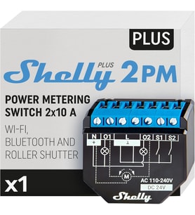 Shelly Plus 2Pm  Wi-Fi Ve Bluetooth 2 Kanallı Akıllı Röle Anahtarı, Güç Ölçümlü  Ev Otomasyonu  P (Standart)