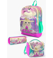 Coral High Kids Pembe Su Yeşili Unicornlu Kız Desenli 3’lü Okul Çanta Seti SET0123733