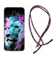 Samsung J6 Plus J7 Prime J7 Pro M20 Kılıf Boyun Asklı Rasta Silikon Pink Blue Leon 1603