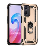 Microsonic Oppo A96 Kılıf Military Ring Holder Gold (Altın)