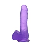 OdinsShop 17,5 cm Şeffaf Realistik Damarlı Vantuzlu Mor Dildo Penis