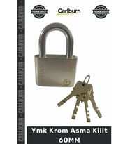 #AsmaKilit Sertleştirilmiş Çelik Halka Disk Silindir Mekanizmalı Güvenlik Ymk Krom Asma Kilit 60MM