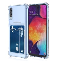Teknomoda Samsung Galaxy A70 Kılıf Kartlıklı Anti Şok Korumalı Şeffaf Silikon Şeffaf Açık