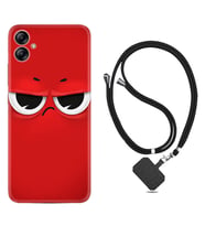 Samsung Galaxy A04E Kılıf Resimli Boyun Askılı İpli Desenli Silikon Series Red 1829