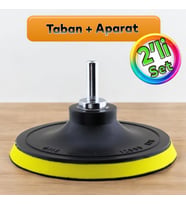 Cırt Zımpara Tabanı 115 mm Zımparalama Taşlama Sökülebilir M14 Cıvata Matkap Uyumlu + Matkap Aparatı (2'Li SET) (Siyah)