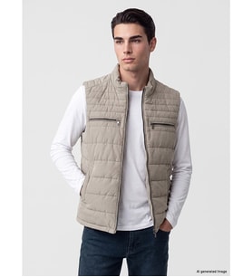 LCWAIKIKI Classic Ekru Regular Fit Dik Yaka Erkek Şişme Yelek