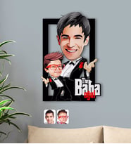 BK Gift Kişiye Özel Godfather Baba Oğul Karikatürlü 3D Ahşap Tablo-1