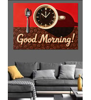 Sabah Kahvesi Good Morning Dekoratif Kanvas - Mdf Ahşap Tablo