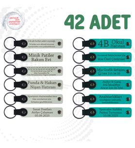 Beyaz & K Turkuaz, Yılbaşı Partilerine Anlamlı Sürpriz 42’li Set, Kişisel Yazılı Hatıra Anahtarlık