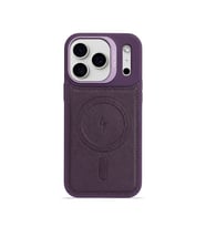 iPhone 17 Pro GripStand MagSafe Deri Kılıf Mor