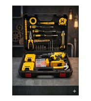 ŞARJLI MATKAP DARBELİ EV TİPİ FUL SET 128 PARÇA