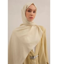 Link Desen Bambu Cotton Şal 2 (Krem)