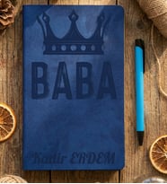 Kişiye Özel Baba Defter Babalar Günü Hediyesi (Mavi)