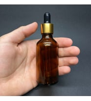 50 Ml Amber Cam Damlalıklı Şişe , Gold Metalik Kapak , 50 Cc Kahverengi Cam Damlalıklı Şişe x 6 Adet