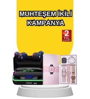 Kadınlara Özel Bileklik Hediyeli Akıllı Saat Dijital Göstergeli Anc Özellikli Bluetooth Kulaklık