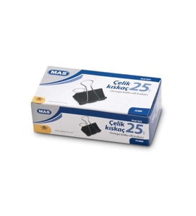 Mas Omega 25 Mm. Double Klips Çelik Kıskaç (12 Adet)