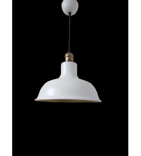 Rys Retro Metal Dekoratif Beyaz İçi Beyaz Eskitme Duylu Tekli Sarkıt Avize Çap:30 cm (Burnt Olive)