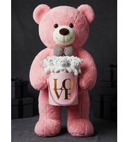 90cm Büyük Pembe Peluş Ayı 15'li Mini Ayıcık Pembe Love Kutusu Sevgiliye Doğum Günü Anneler Günü Konsept Hediye Seti