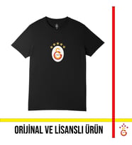 Galatasaray Lisanslı 5 Yıldız Büyük Logolu Siyah T-Shirt E251402