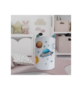 MEKTA HOME BEBEK VE ÇOCUK ODASI Gezegen ve Space X Desenli Oyuncak Sepeti