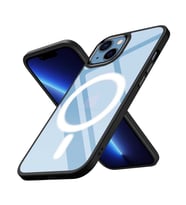 Uyumlu Model Apple iPhone 13 Kılıf Krom Magsafe Silikon Kapak (Siyah)