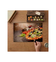 Lezzetli Taze Pizza Tasarımı 240 parça Ahşap Puzzle Ahşap Kutuda MP02473