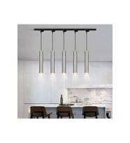 GU10 5 li 1 Metre Alüminyum Ray Spot İnox Kaplama OS RAM LED Ampül Masaüstü Beşli Sarkıt Avize
