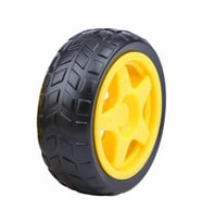 TT Tekerlek  2.5x6,8cm Plastik Sarı Oyuncak Araba Rubber Lastik Robot Tekerlek Akılı Araç Oyuncak