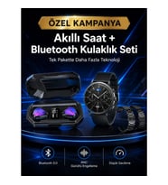 Mey İthalat® Yeni Nesil Kampanyası Bluetooth Bağlantılı Akıllı Saat ve Kablosuz Kulaklık Dijital Gös