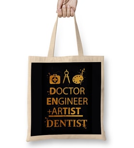 Doctor Engineer Artist Dentist 07 Bez Çanta Uzun Saplı