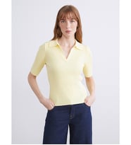 LCWAIKIKI Classic Sarı Polo Yaka Kadın Triko Kazak